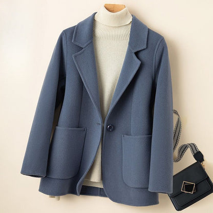 Olivia Relaxed Fit Coat | Collared Button Front Coat