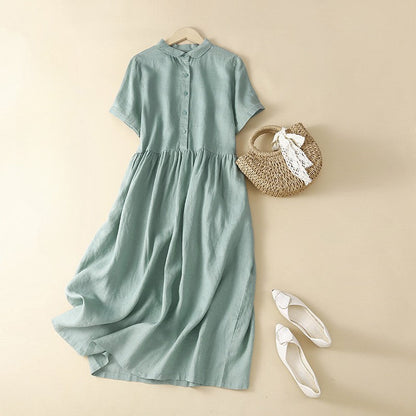 Alice Relaxed Fit Midi Dress | Collared Button Front Dress