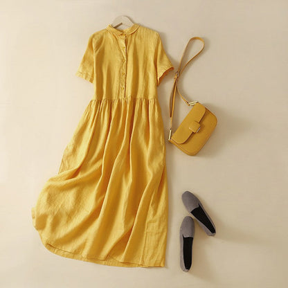 Alice Relaxed Fit Midi Dress | Collared Button Front Dress
