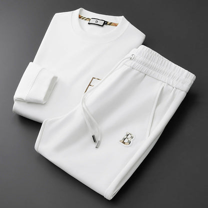 Theodore Relaxed Fit Sweatshirt And Joggers Two-Piece Set | Embroidered Casual Tracksuit