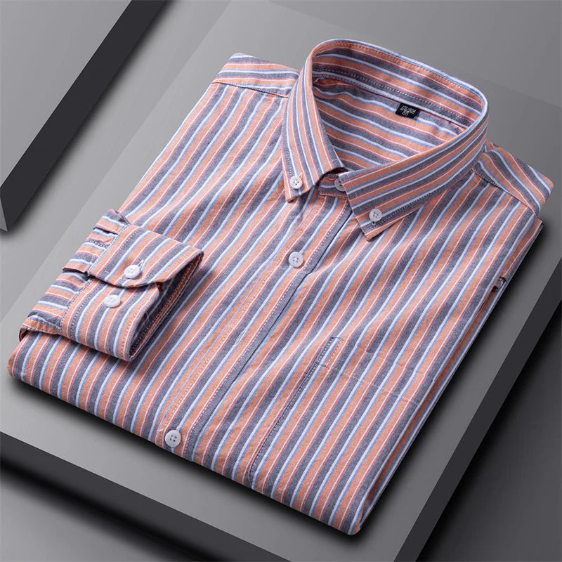 Harry Regular Fit Oxford Shirt | Striped Button-Down Collar Shirt
