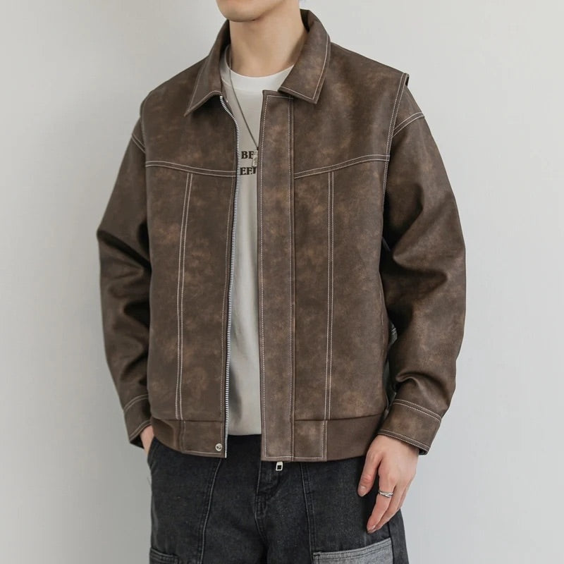 Archie Oversized Aviator Jacket | Collared Hip-Length Jacket