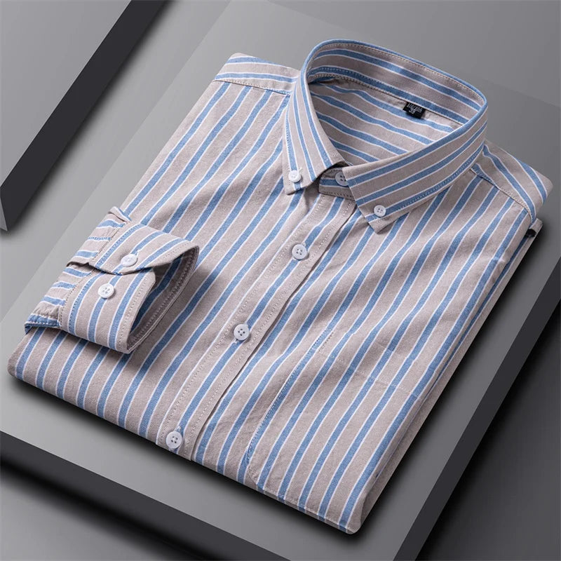 Harry Regular Fit Oxford Shirt | Striped Button-Down Collar Shirt