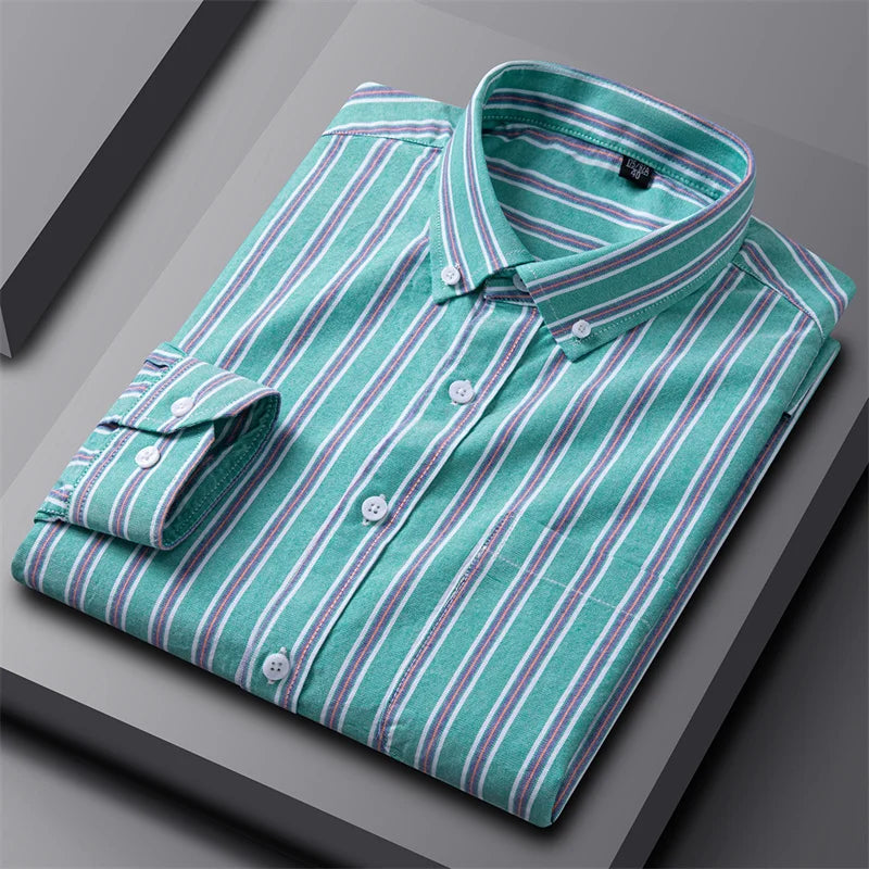 Harry Regular Fit Oxford Shirt | Striped Button-Down Collar Shirt