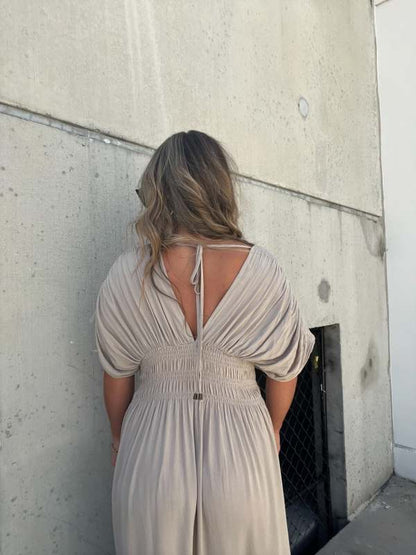 Sabine V-Neck Maxi Dress | Flowy Fit with Pockets