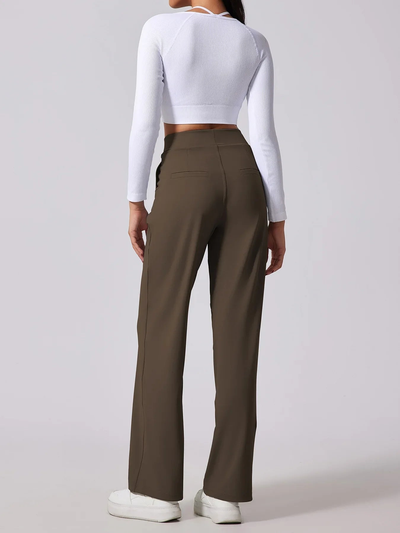 Sienna Wide Leg Slacks | Pleated High Waist Pockets Slacks