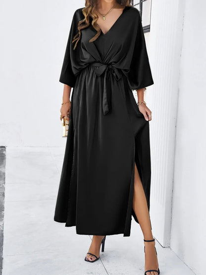 Sarahna Dress | Elegant V-Neck Midi Dress