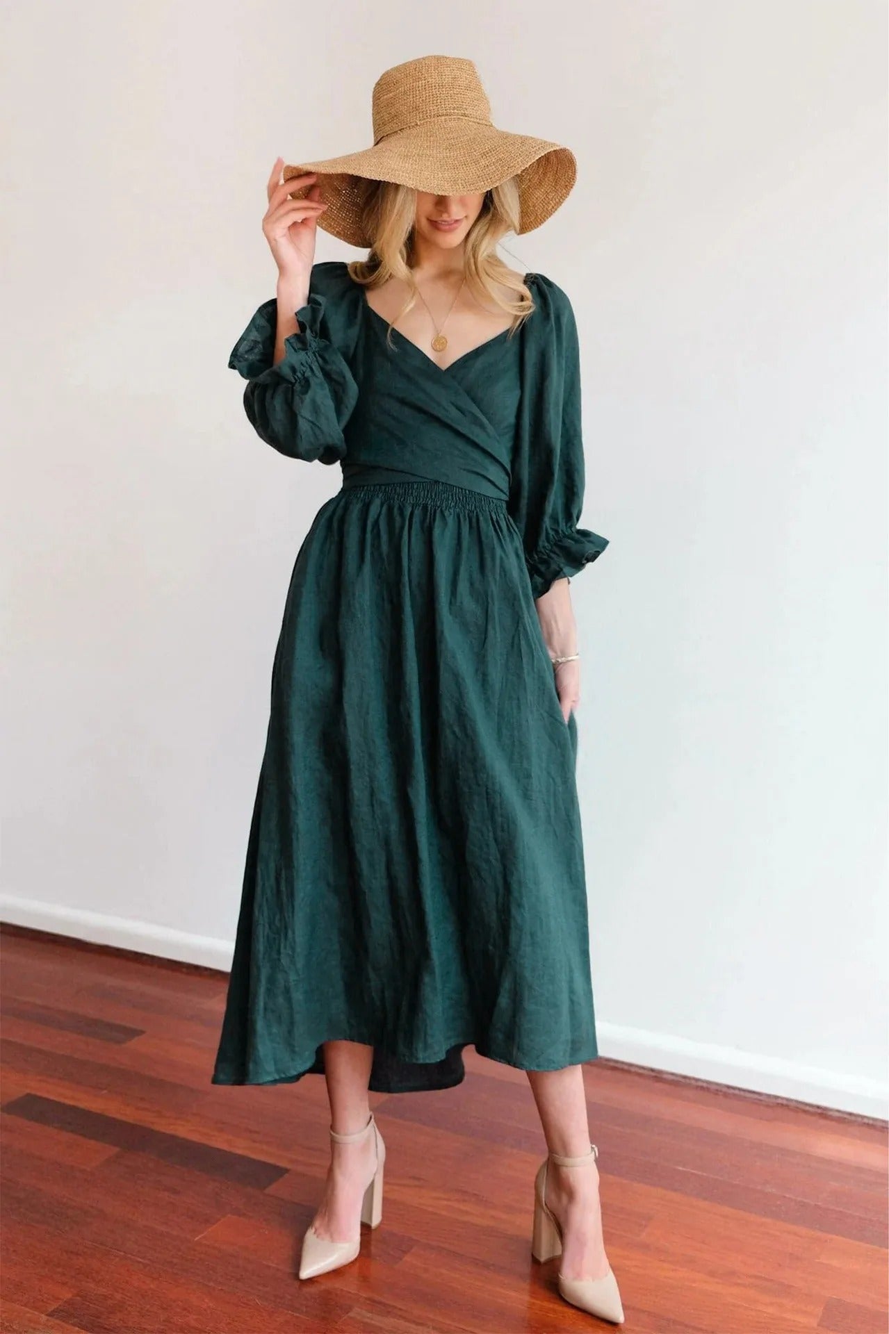 Saskia Elegant Boho Midi Dress | Versatile & Flowy Design