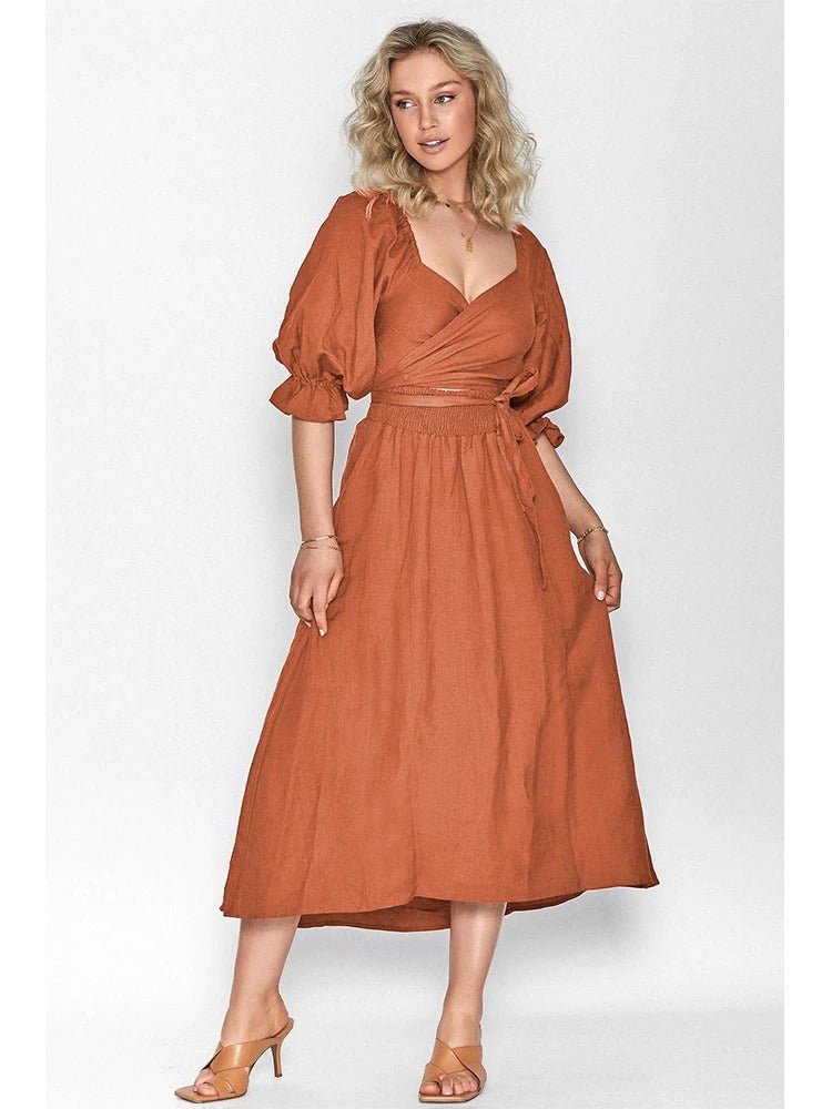 Saskia Elegant Boho Midi Dress | Versatile & Flowy Design