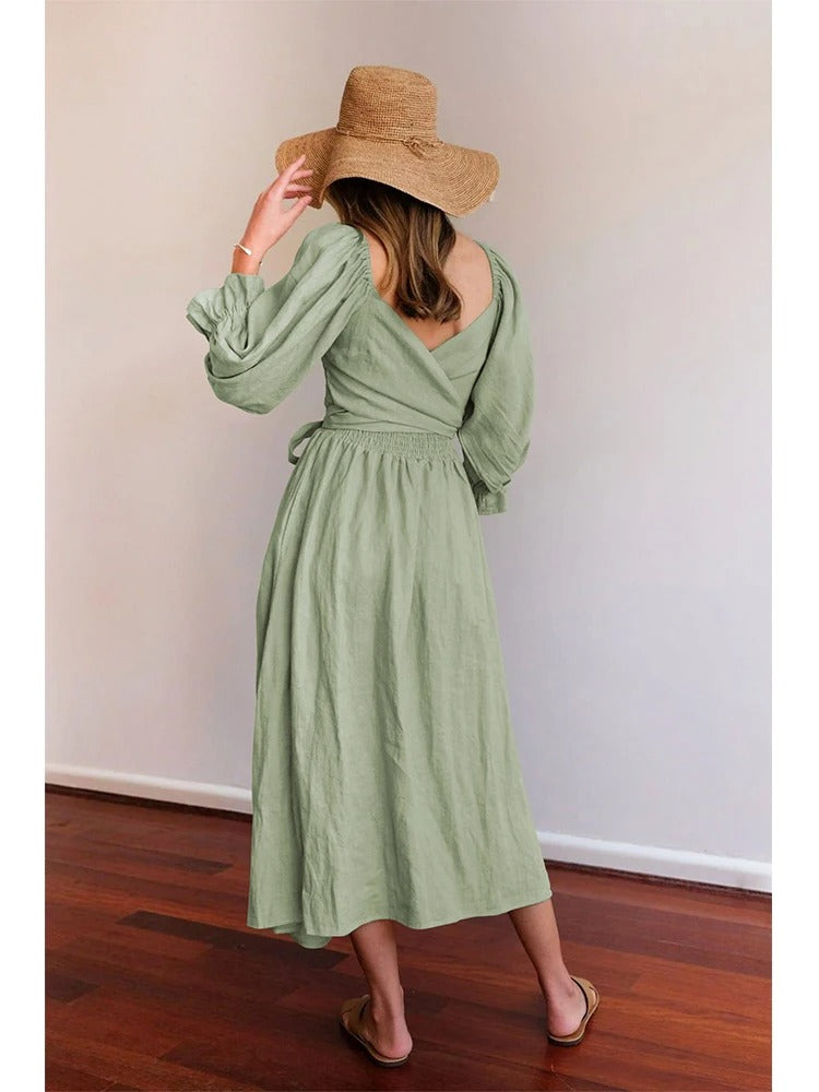 Saskia Elegant Boho Midi Dress | Versatile & Flowy Design