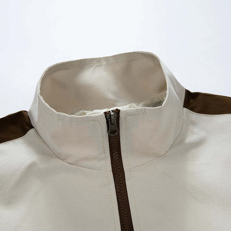 James Relaxed Fit Track Jacket | Striped Stand Collar Casual Track Jacket