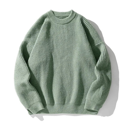 Oscar Ribbed Relaxed Fit Sweater | Crewneck Long Sleeve Sweater