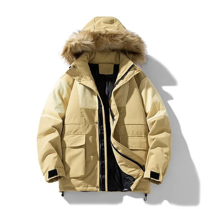 Arthur Hooded Relaxed Fit Parka Jacket | Fur Trim Ribbed Details Parka Jacket