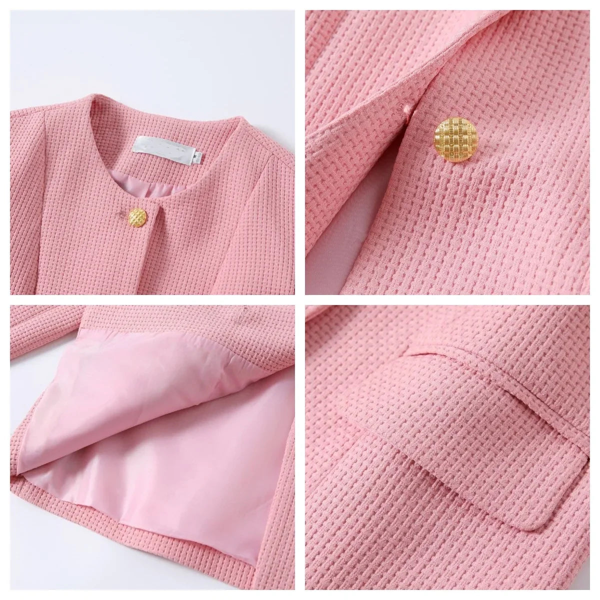 Isabella Tailored Jacket | Button Front Flap Pockets Jacket