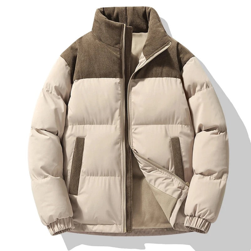 Oscar Quilted Relaxed Fit Puffer Jacket | Stand-Up Collar Hip-Length Jacket