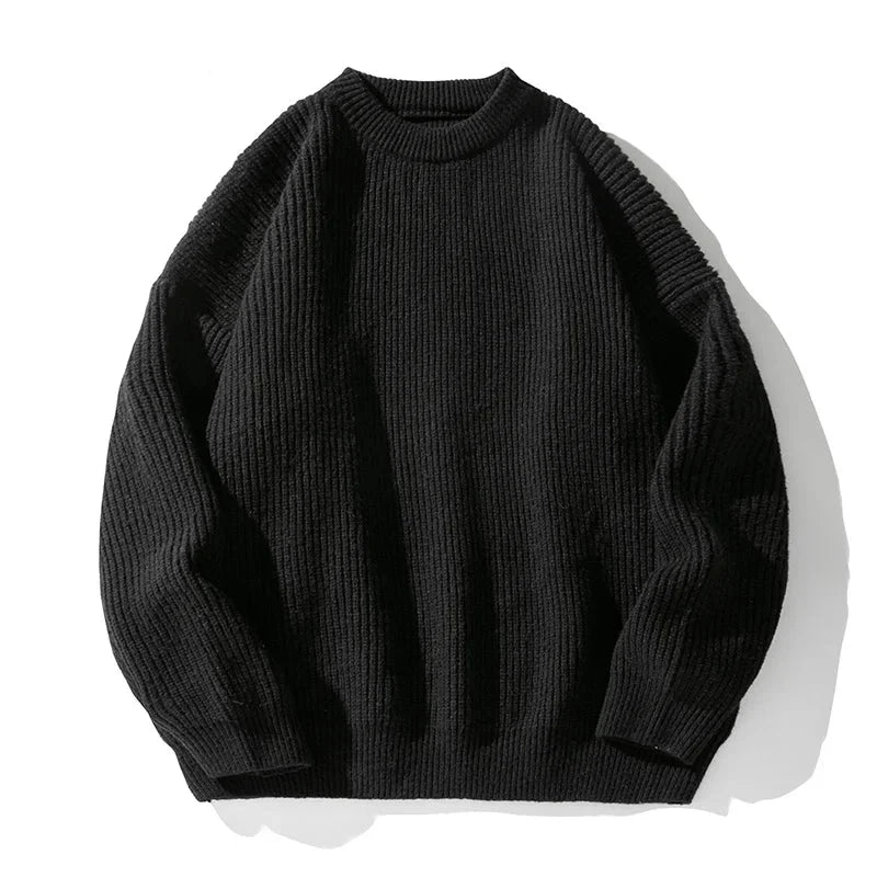 Oscar Ribbed Relaxed Fit Sweater | Crewneck Long Sleeve Sweater