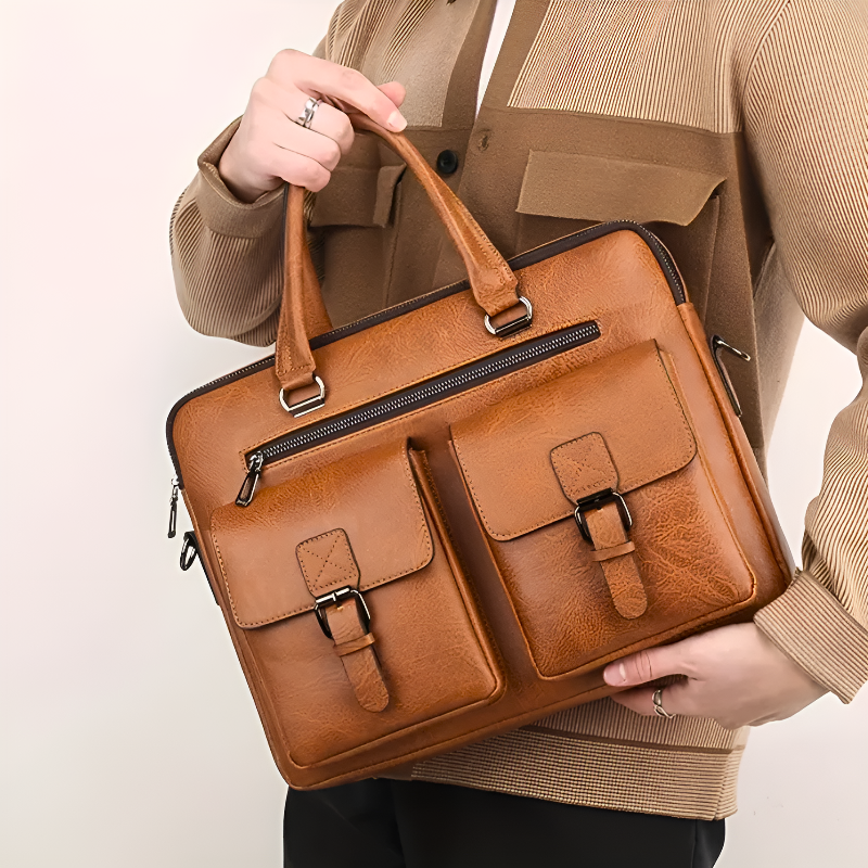 Henry Structured Messenger Bag | Detachable Strap Buckle Closure Messenger Bag