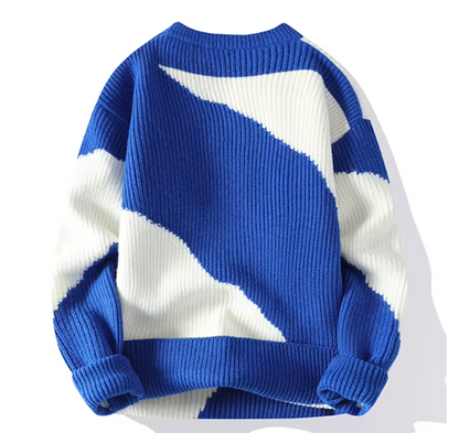 Arthur Oversized Sweater | Crewneck Ribbed Abstract Sweater