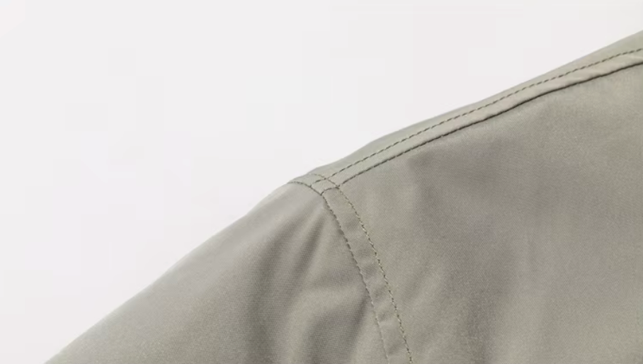 Arthur Relaxed Fit Bomber Jacket | Ribbed Trim Patch Pockets Bomber Jacket