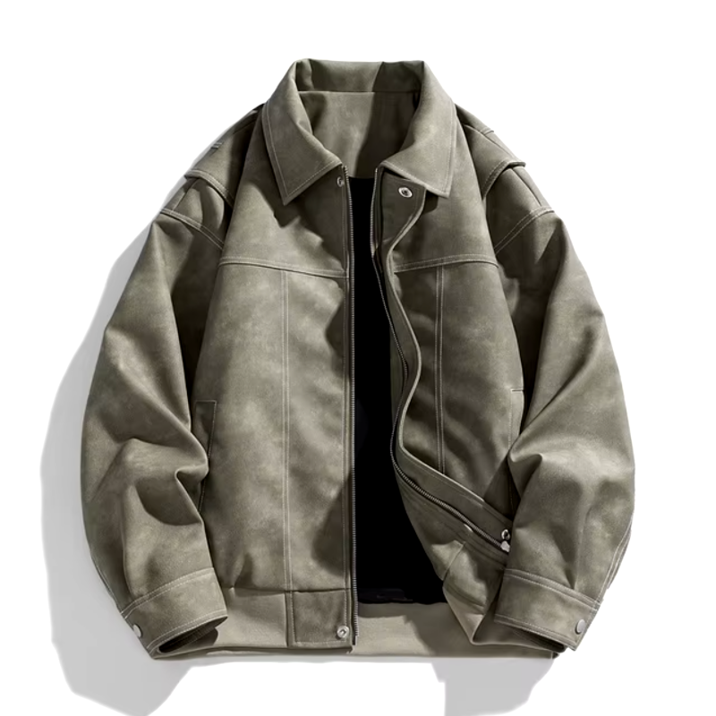 Archie Oversized Aviator Jacket | Collared Hip-Length Jacket