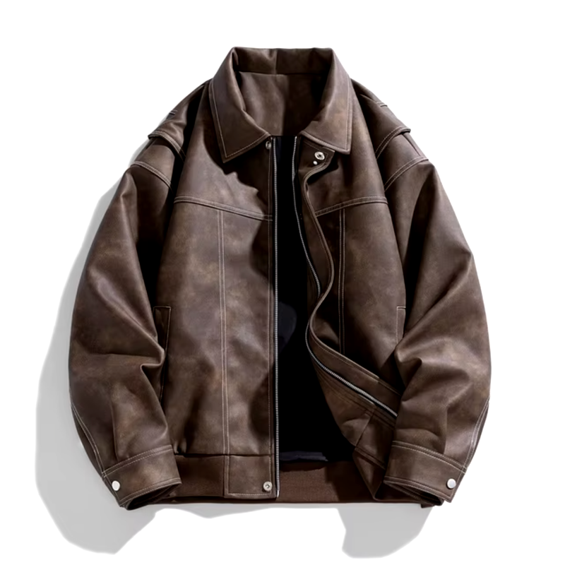 Archie Oversized Aviator Jacket | Collared Hip-Length Jacket