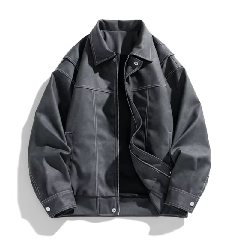 Archie Oversized Aviator Jacket | Collared Hip-Length Jacket