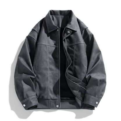 Archie Oversized Aviator Jacket | Collared Hip-Length Jacket