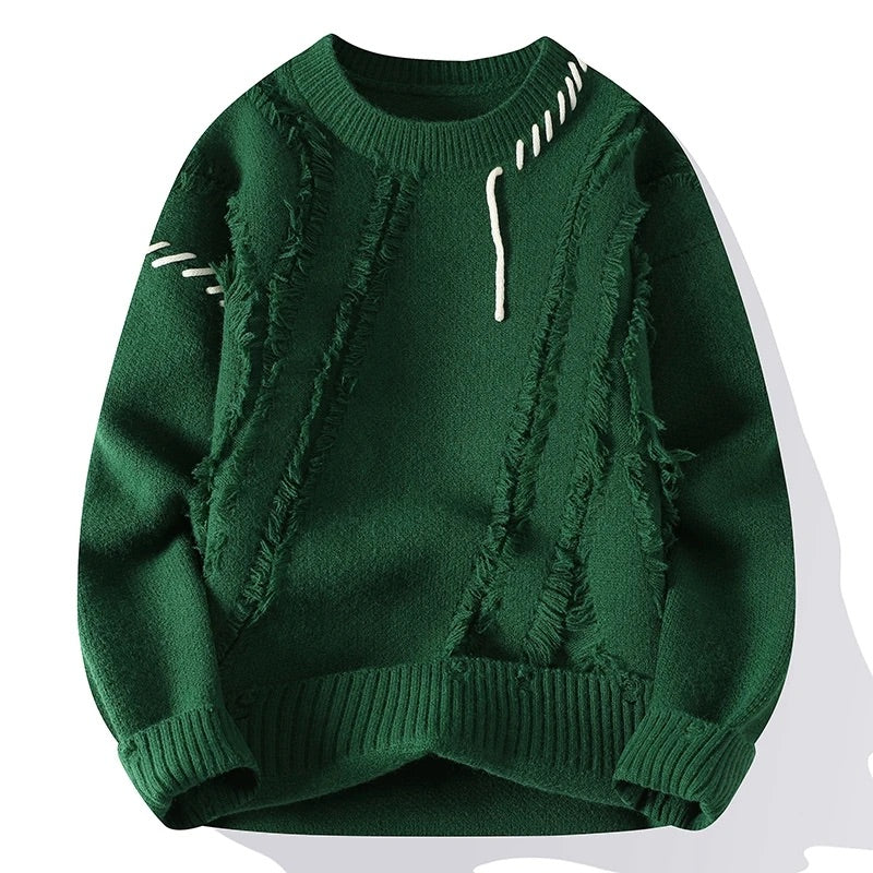 Harry Relaxed Fit Sweater | Solid Crewneck Hip-Length Sweater