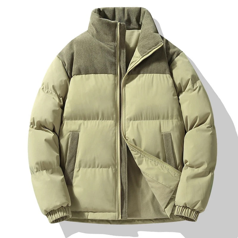 Oscar Quilted Relaxed Fit Puffer Jacket | Stand-Up Collar Hip-Length Jacket