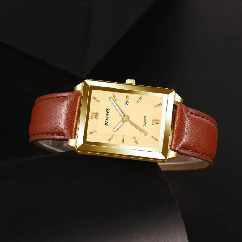 Arthur Wristwatch | Rectangular Case Date Window Wristwatch