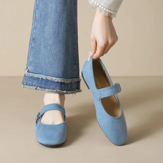 Sienna Flat Mary Janes | Buckled Strap Round Toe Mary Janes