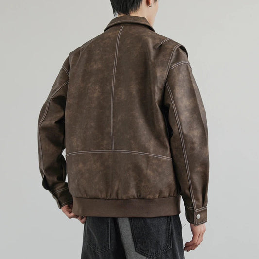 Archie Oversized Aviator Jacket | Collared Hip-Length Jacket