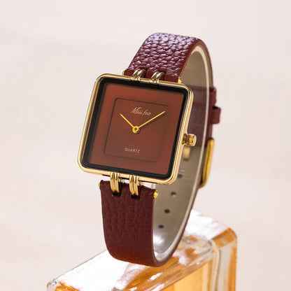 Isla Square Face Wristwatch | Gold-Tone Hardware Solid Wristwatch