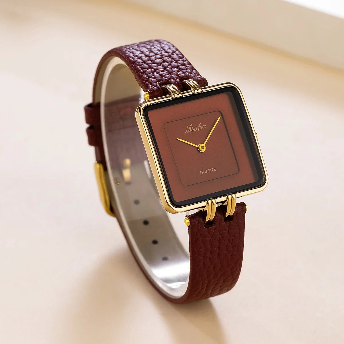 Isla Square Face Wristwatch | Gold-Tone Hardware Solid Wristwatch