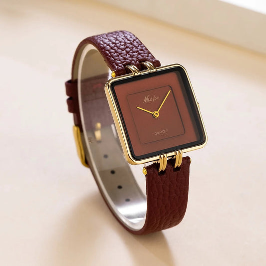 Isla Square Face Wristwatch | Gold-Tone Hardware Solid Wristwatch