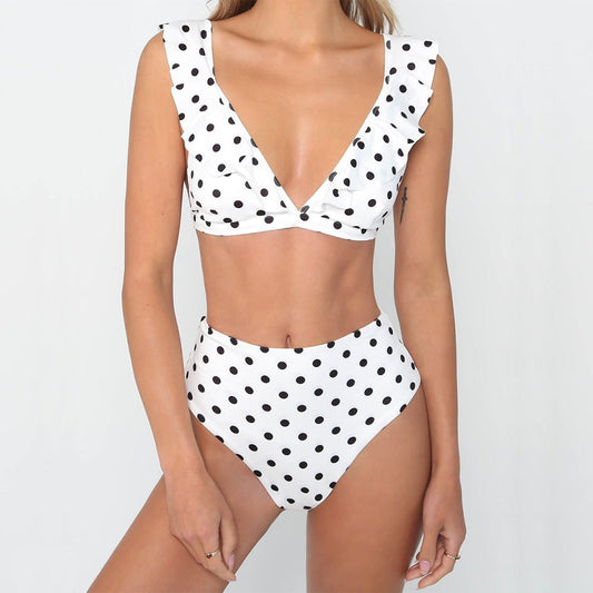 Shayenne Bikini | Stylish V-neck Polka Dot Bikini