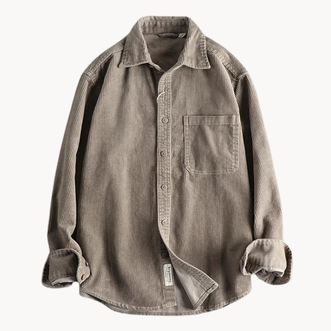 Zach Relaxed Fit Long Sleeve Shirt | Button Front Chest Pocket Shirt