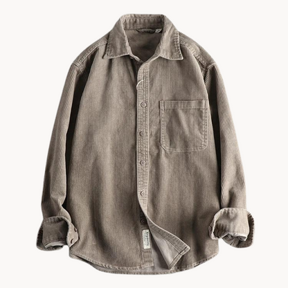 Zach Relaxed Fit Long Sleeve Shirt | Button Front Chest Pocket Shirt