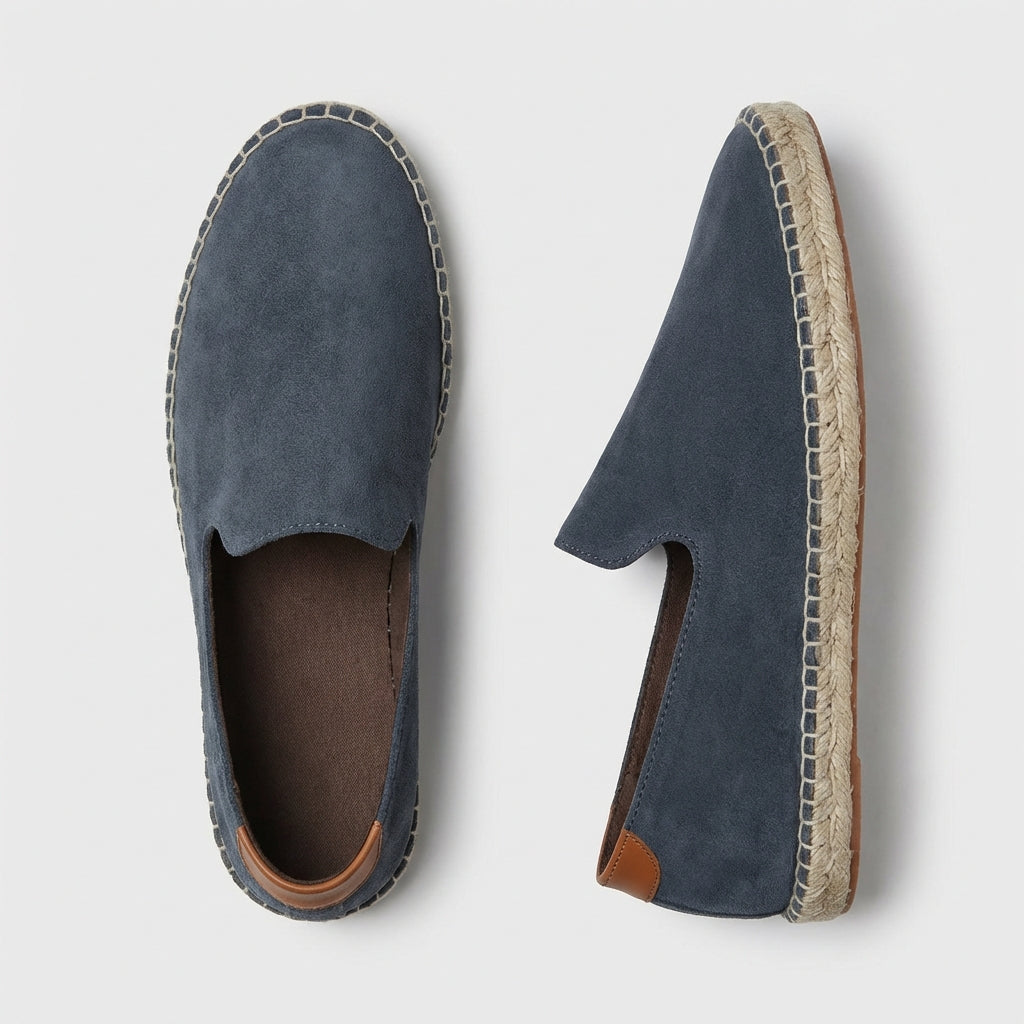 Teddy Relaxed Fit Slip-On Espadrilles | Jute Trim Contrast Heel Espadrilles