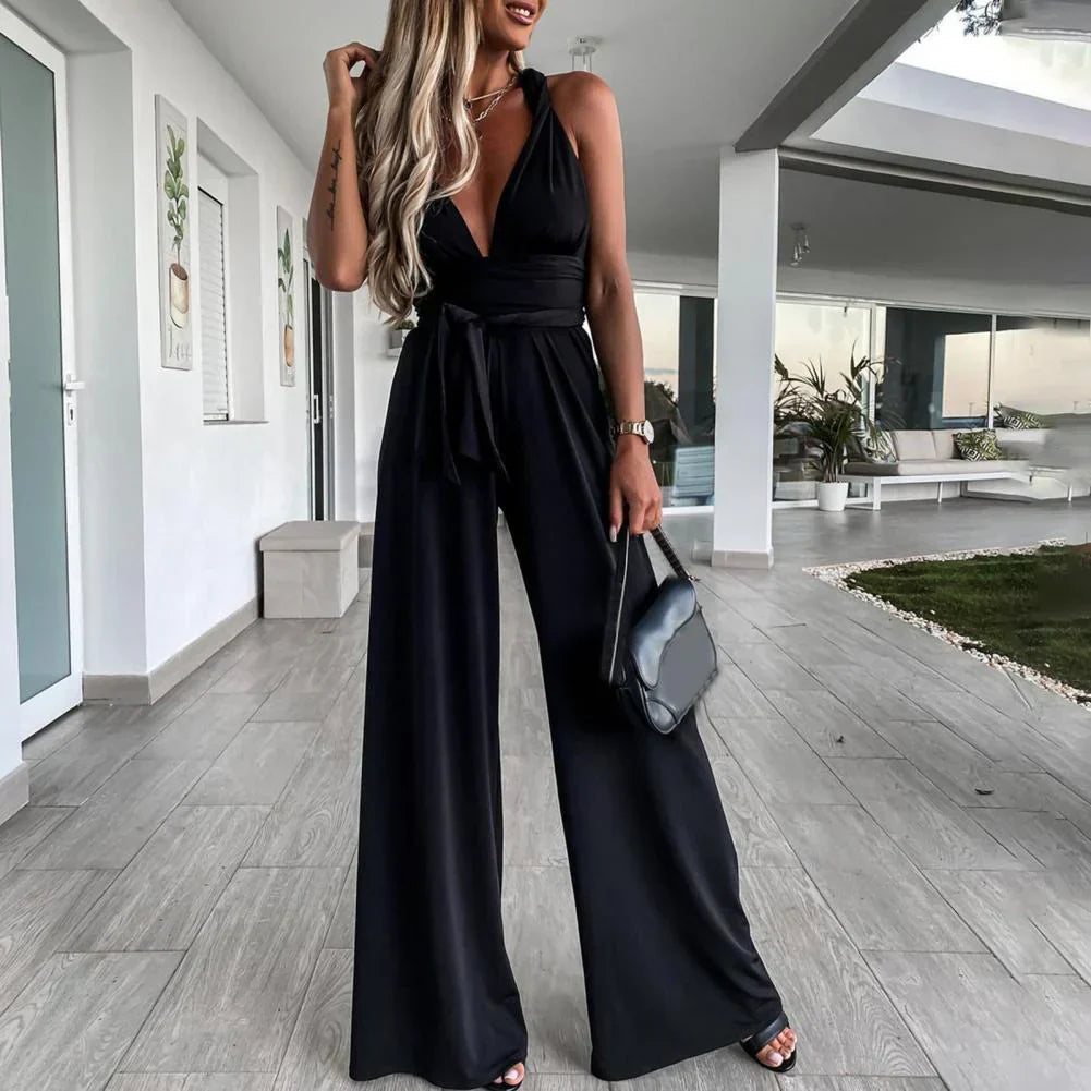 Simone Sleeveless Jumpsuit with Pleated Belt | Elegant & Flattering Fit