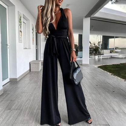 Simone Sleeveless Jumpsuit with Pleated Belt | Elegant & Flattering Fit