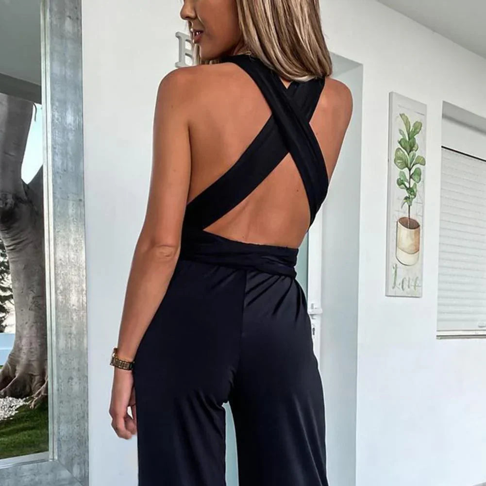 Simone Sleeveless Jumpsuit with Pleated Belt | Elegant & Flattering Fit