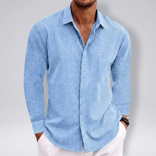 Archie Relaxed Fit Button-Up Shirt | Collared Long Sleeve Shirt