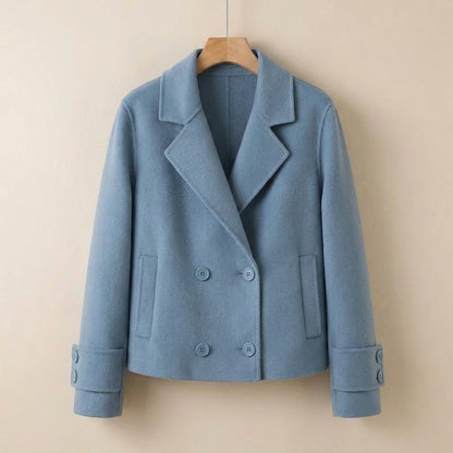 Viola Relaxed Fit Cropped Coat | Double-Breasted Short Coat
