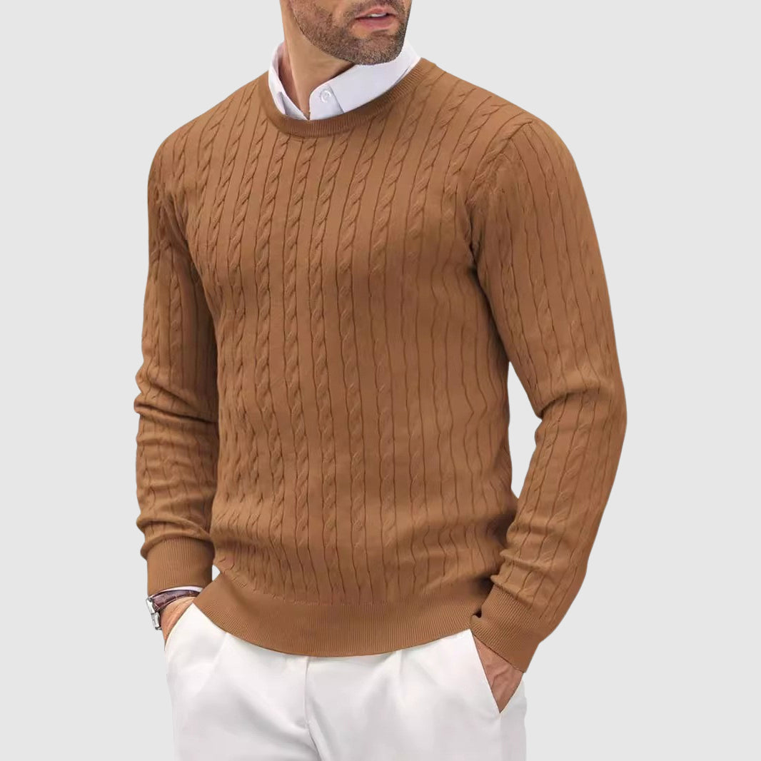 Joshua Slim Fit Knitted Sweater | Crewneck Long Sleeve Men’s Sweater