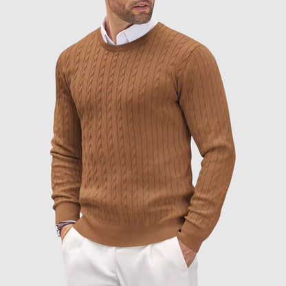 Joshua Slim Fit Knitted Sweater | Crewneck Long Sleeve Men’s Sweater