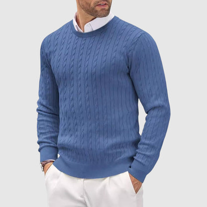 Joshua Slim Fit Knitted Sweater | Crewneck Long Sleeve Men’s Sweater