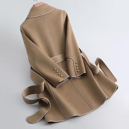 Isabella Wool Belted Wrap Coat | Relaxed Fit Collared Coat