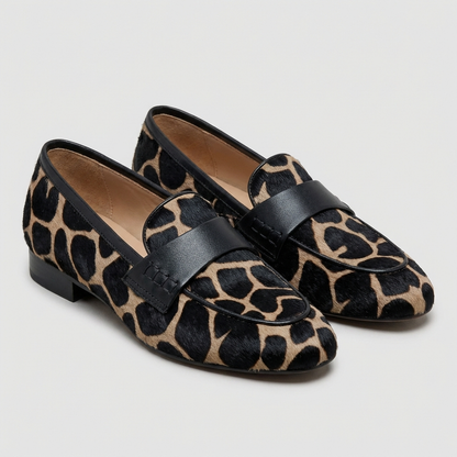 Isla Animal Print Strap Detail Loafers | Smart Casual Loafers