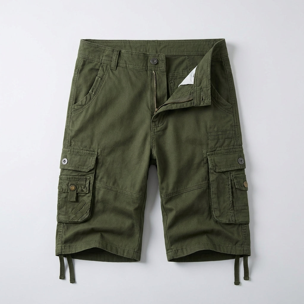 Theodore Relaxed Fit Cargo Shorts | Cargo Pockets Belted Cargo Shorts